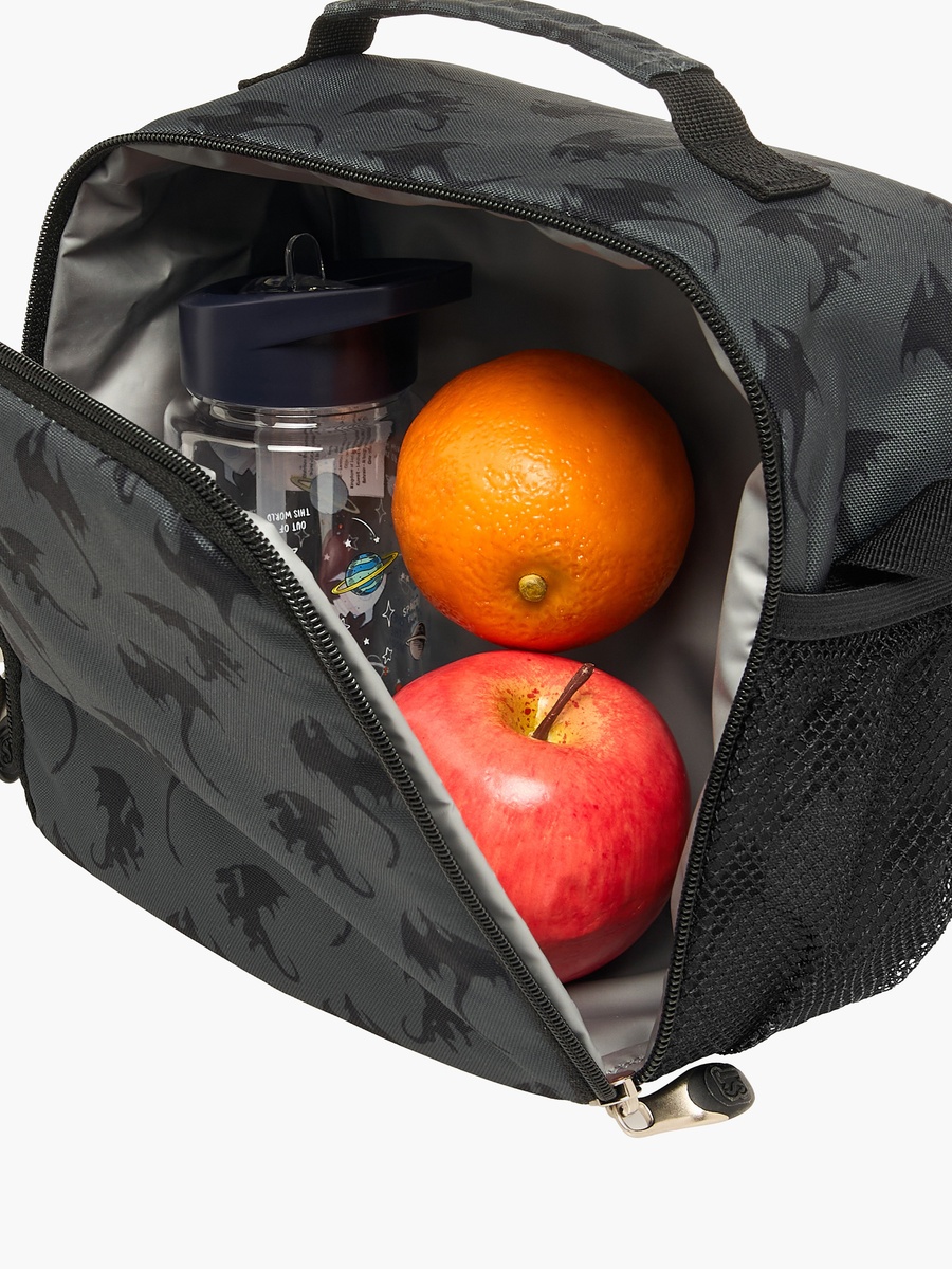 All-Over Dragon Print Lunch Bag with Adjustable Strap and Zip Closure