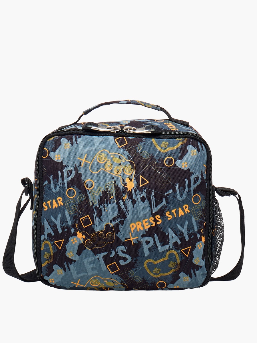 Game Print Lunch Bag with Adjustable Strap and Zip Closure