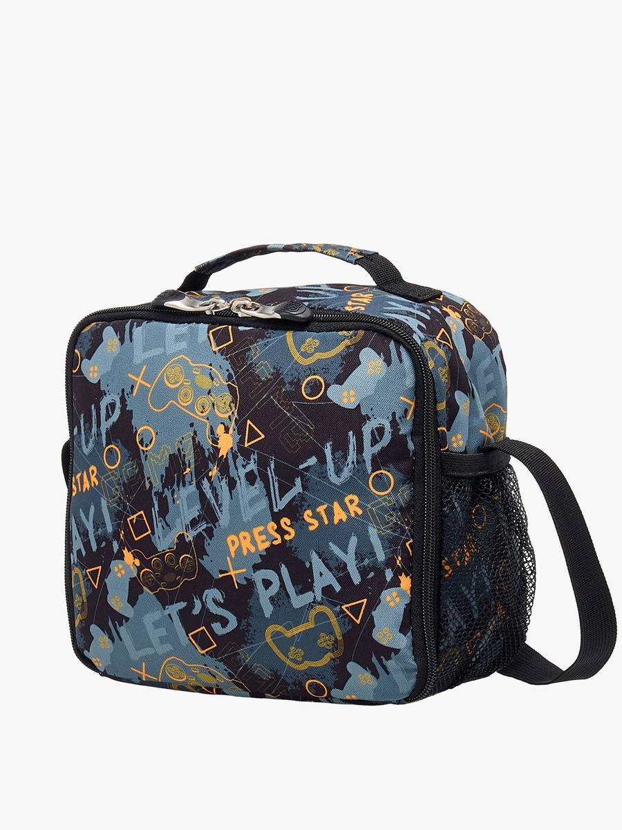 Game Print Lunch Bag with Adjustable Strap and Zip Closure