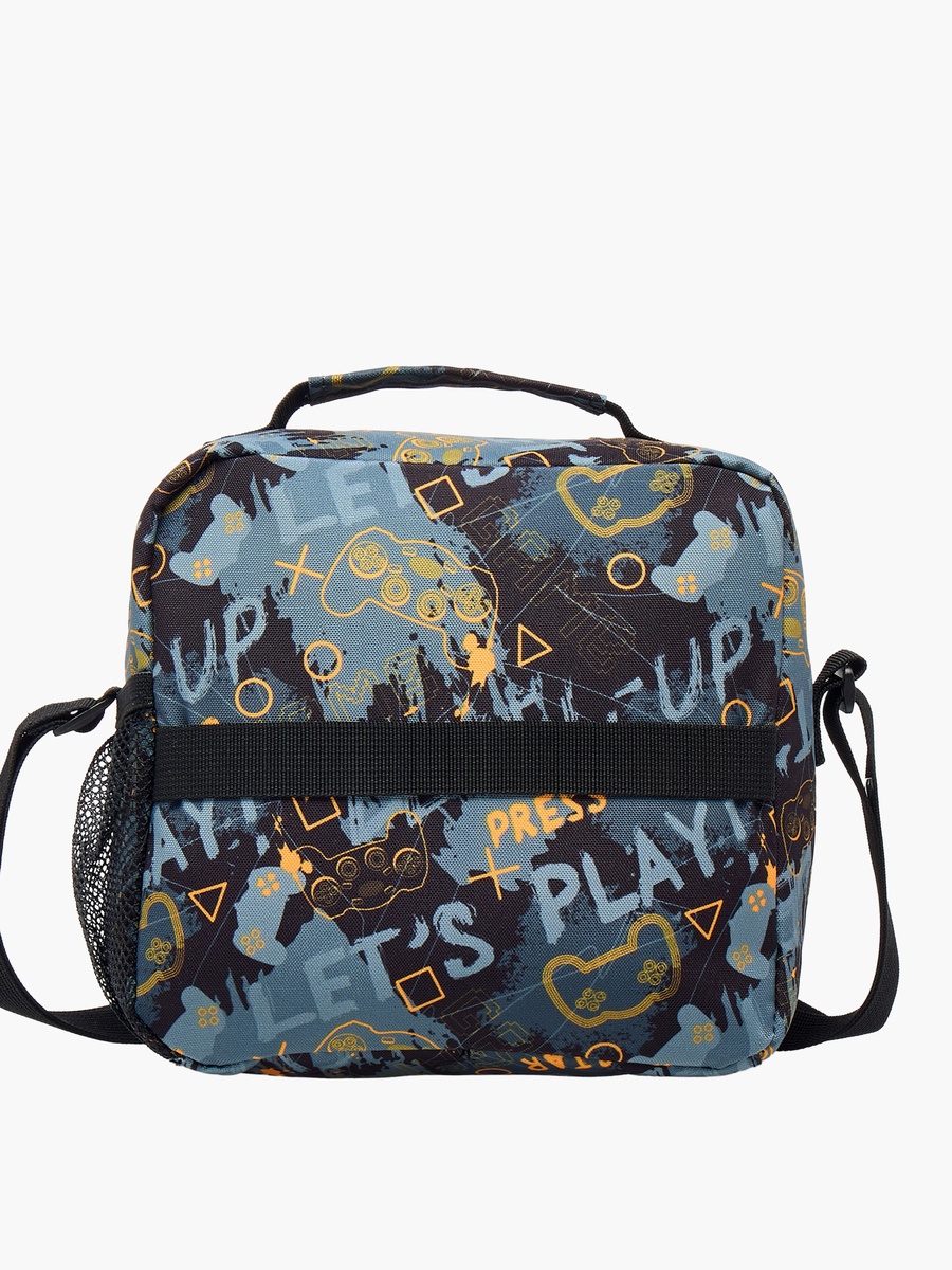 Game Print Lunch Bag with Adjustable Strap and Zip Closure