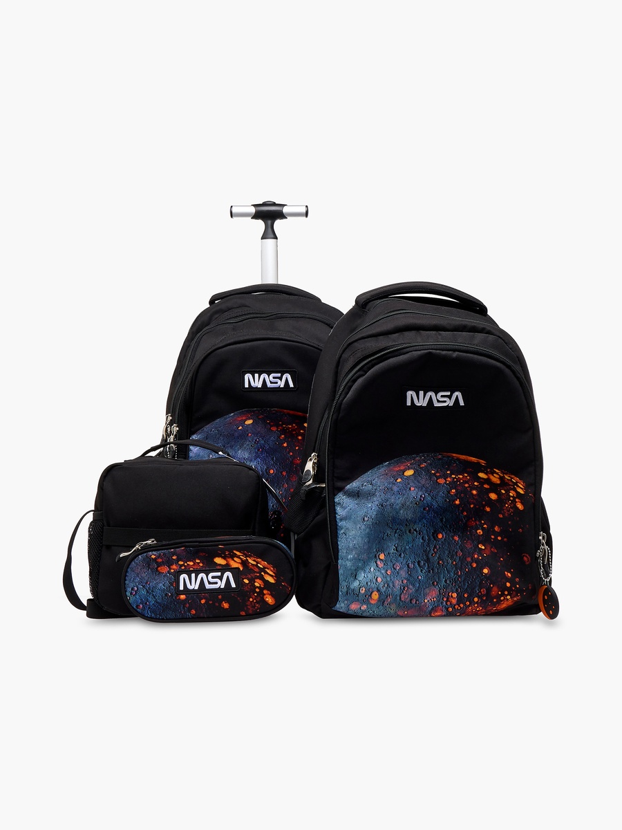 Nasa Applique Lunch Bag with Adjustable Strap and Zip Closure