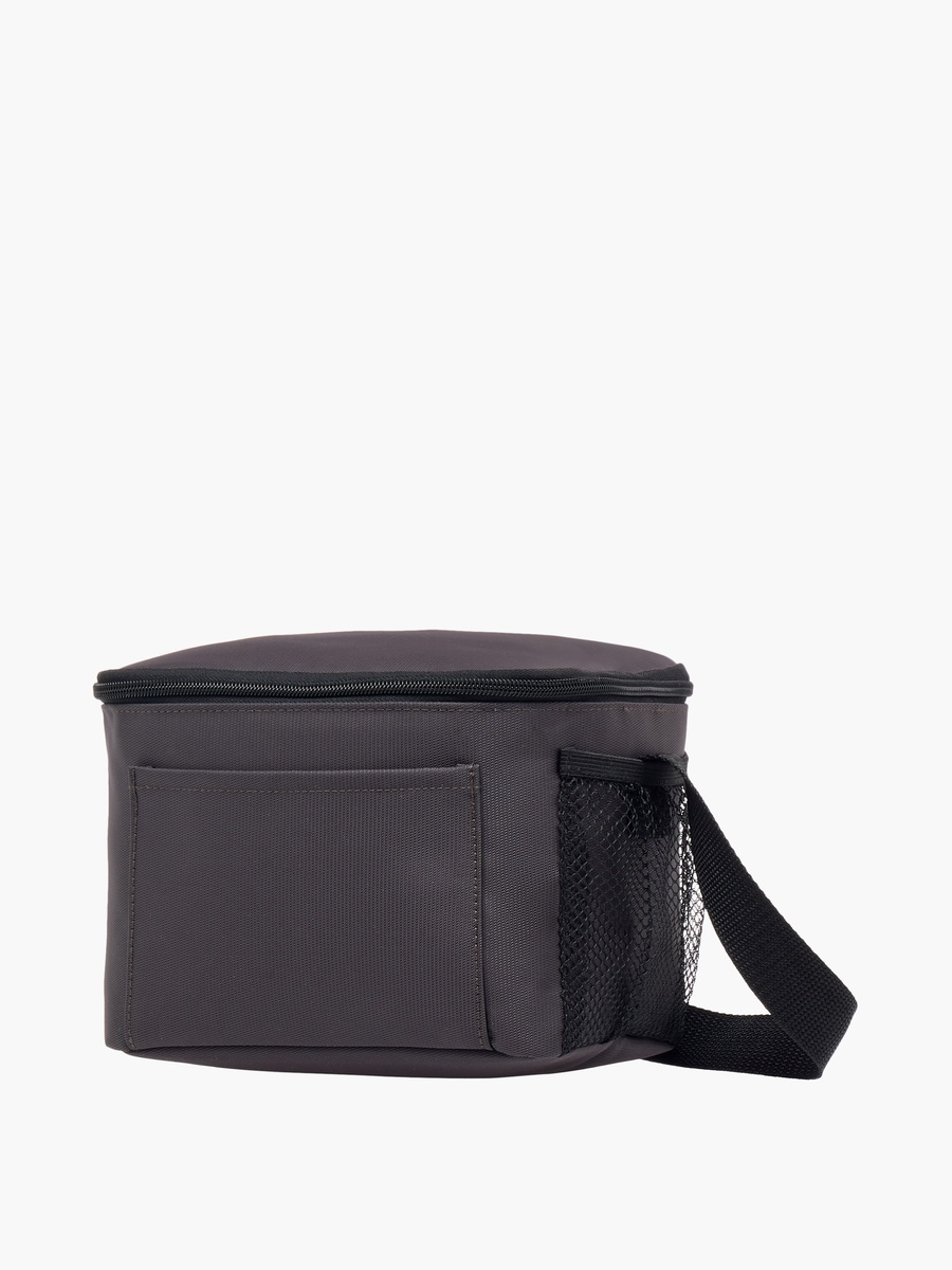 Solid Lunch Bag with Zip Closure and Strap