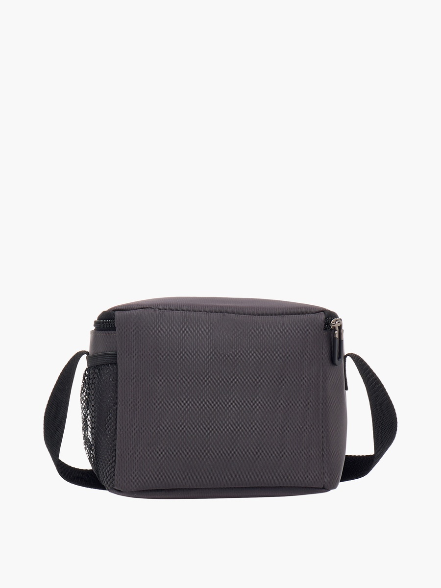 Solid Lunch Bag with Zip Closure and Strap