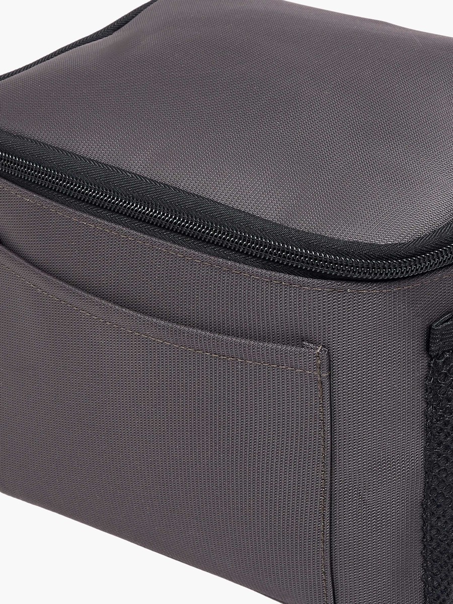 Solid Lunch Bag with Zip Closure and Strap
