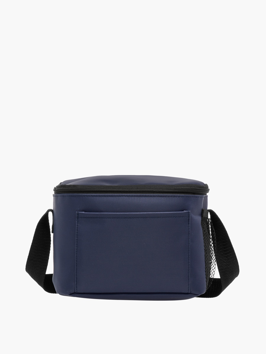 Solid Lunch Bag with Zip Closure and Strap
