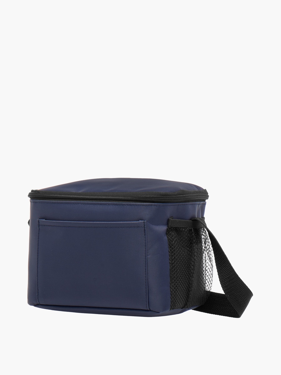Solid Lunch Bag with Zip Closure and Strap