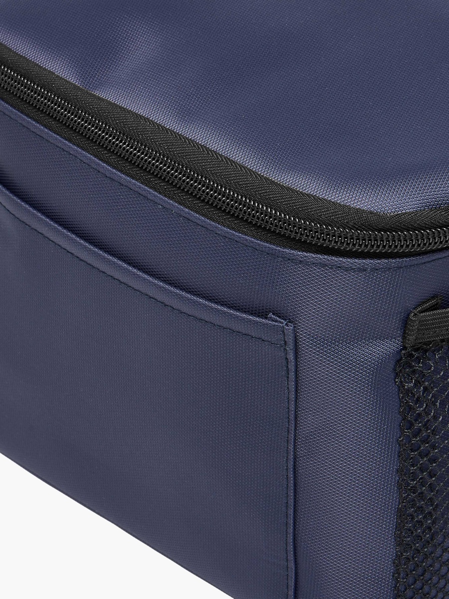 Solid Lunch Bag with Zip Closure and Strap