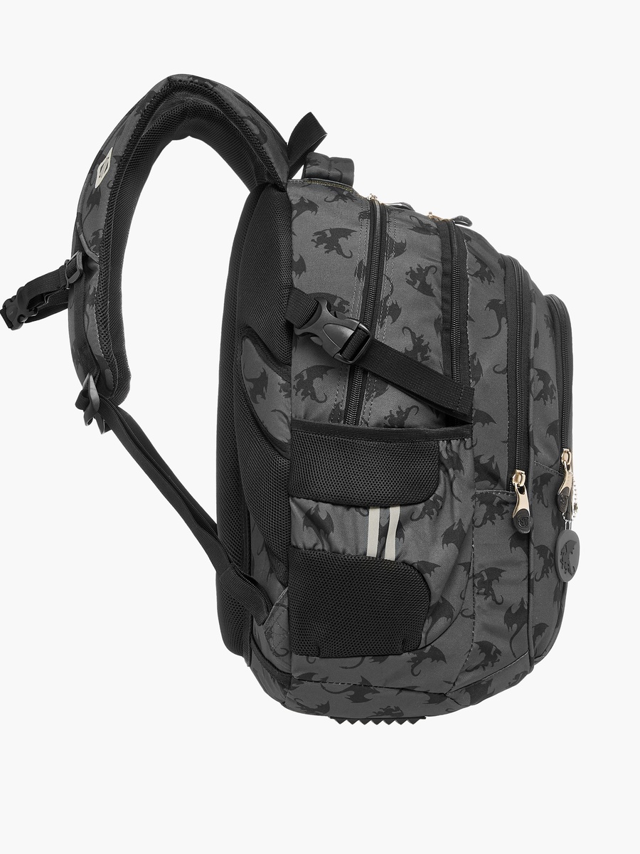 Dragon Print 18-inch Backpack with Adjustable Shoulder Straps - 30x20x45 cm