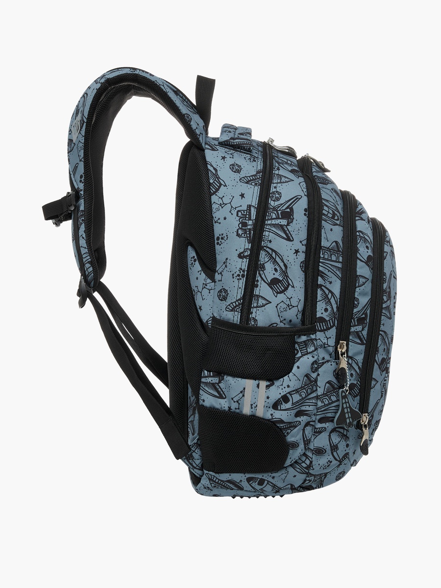18-inch Space Print Backpack with Adjustable Straps and Zip Closure - 30x20x45 cm