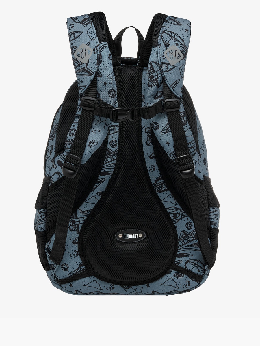 18-inch Space Print Backpack with Adjustable Straps and Zip Closure - 30x20x45 cm