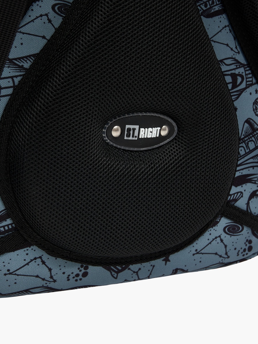 18-inch Space Print Backpack with Adjustable Straps and Zip Closure - 30x20x45 cm