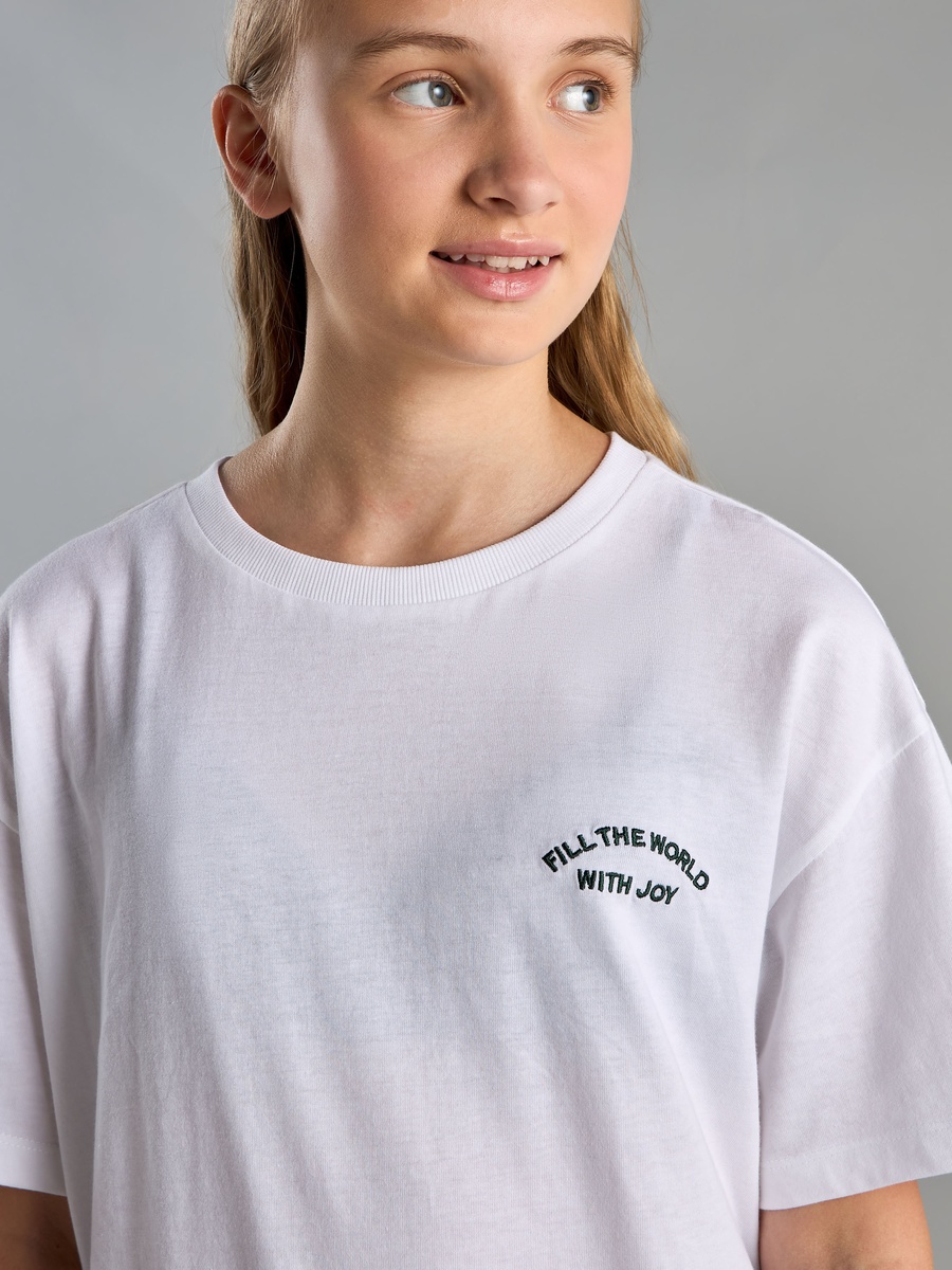 Slogan Embroidered Oversized T-Shirt