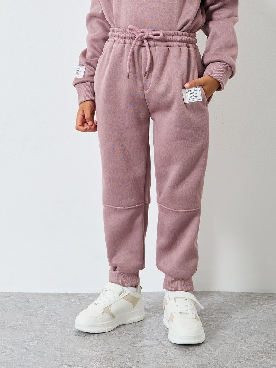 Boys Purple Solid Hoodie and Jogger Set