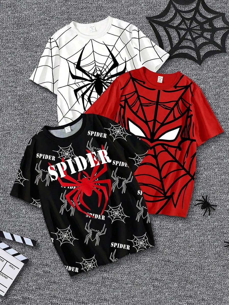 Pack of 3 - Kids Spider-Man Graphic T-Shirts