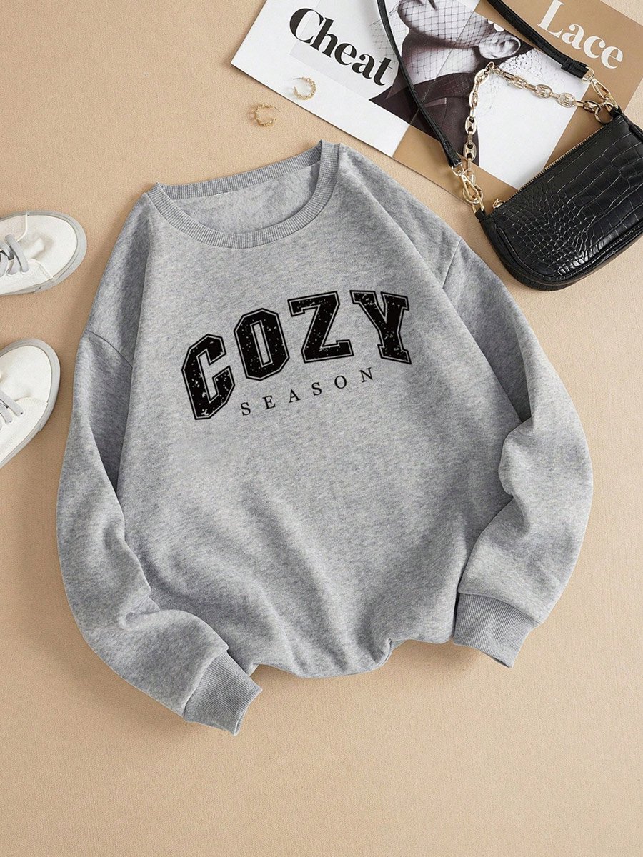 Girls Slogan Print Long Sleeve Sweatshirt