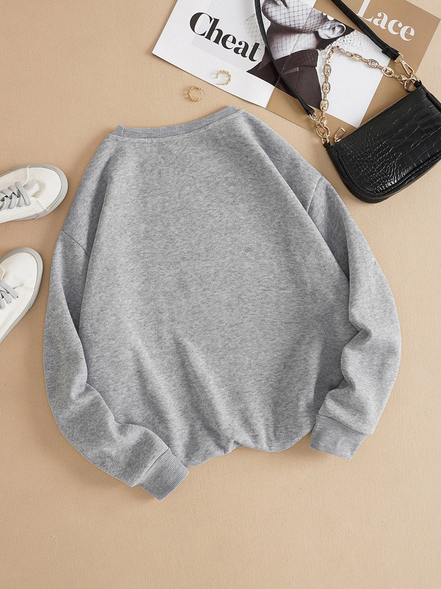 Girls Slogan Print Long Sleeve Sweatshirt