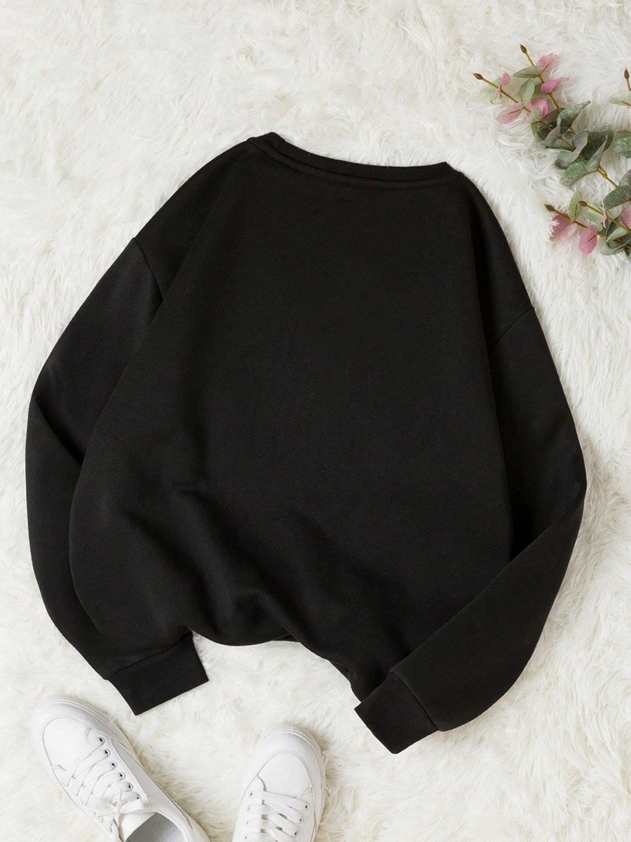 Girls Letter Print Long Sleeve Sweatshirt
