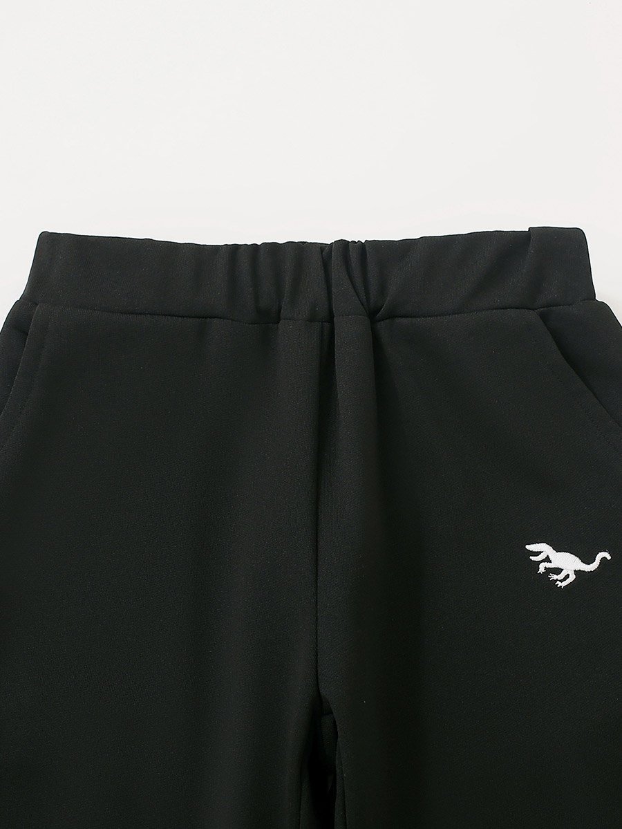 Boys White Graphic Polo and Black Jogger Set