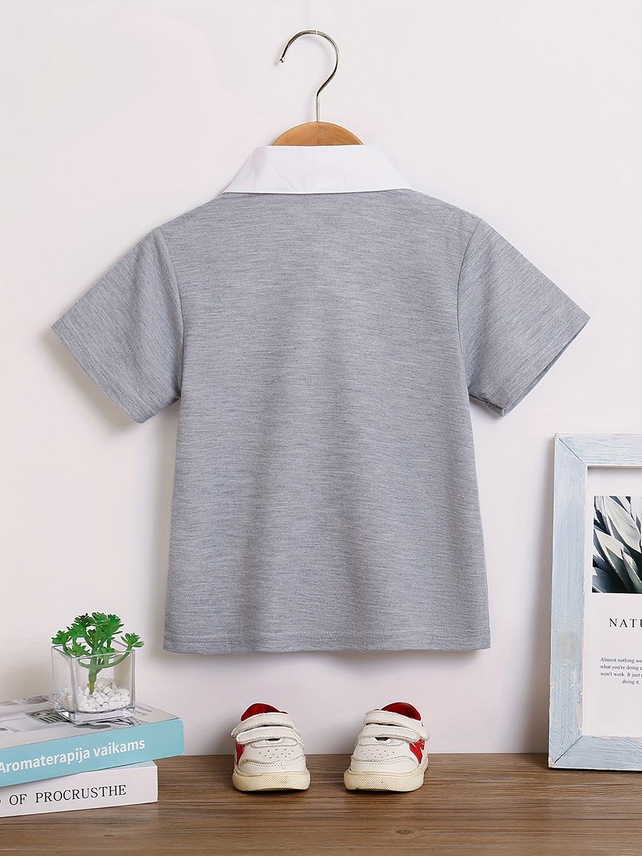 Boys Grey Collared 2in1 Style Shirt
