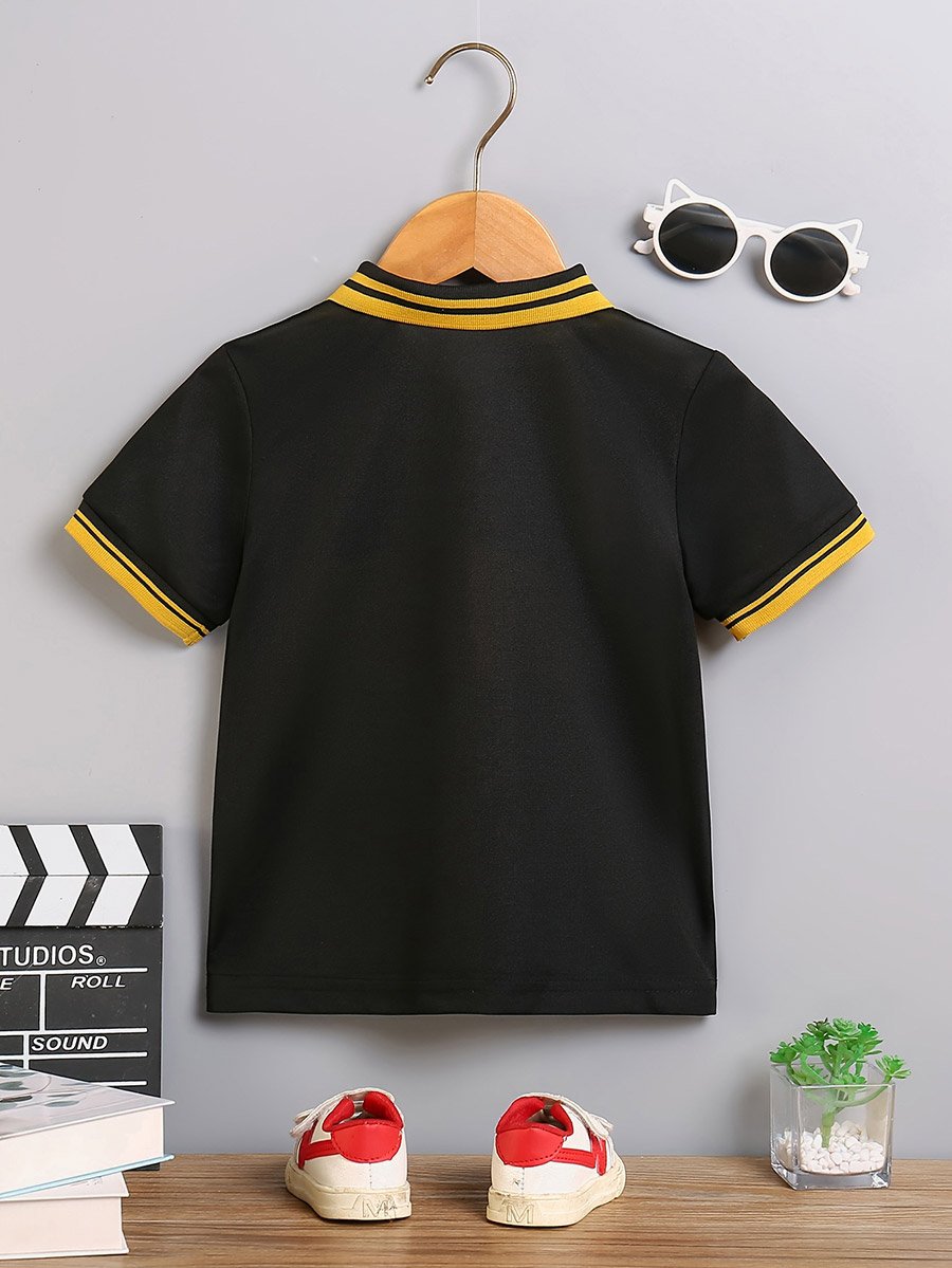 Boys Color Block Polo T-Shirt