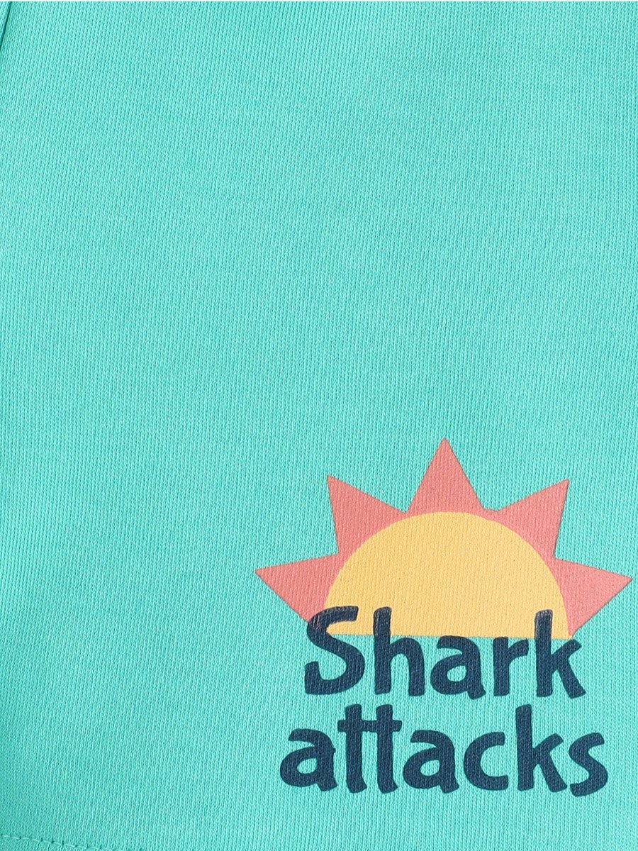 Boys Cute Shark Graphic T-Shirt and Shorts Set