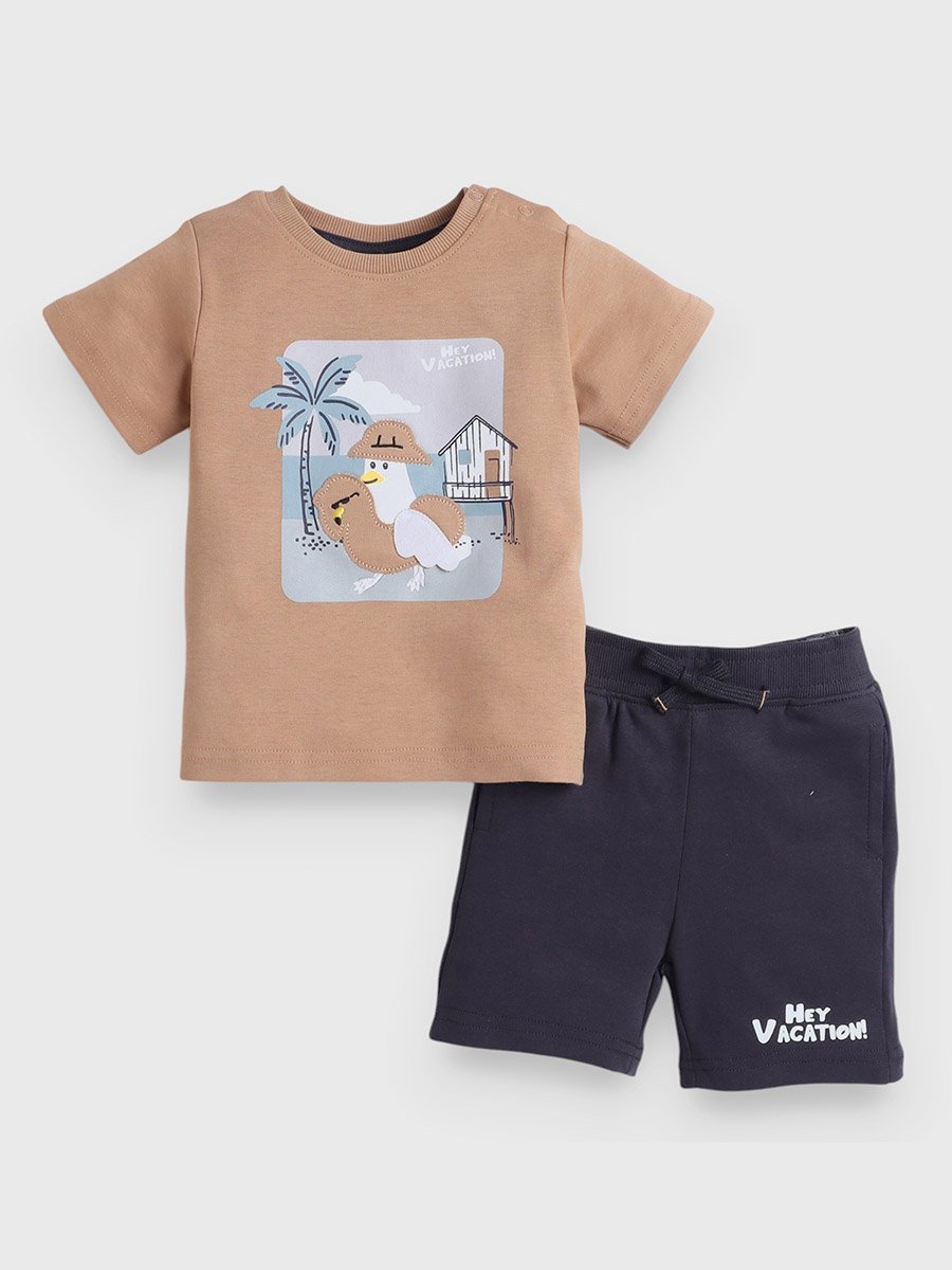 Boys Patch Graphic T-Shirt and Shorts Set