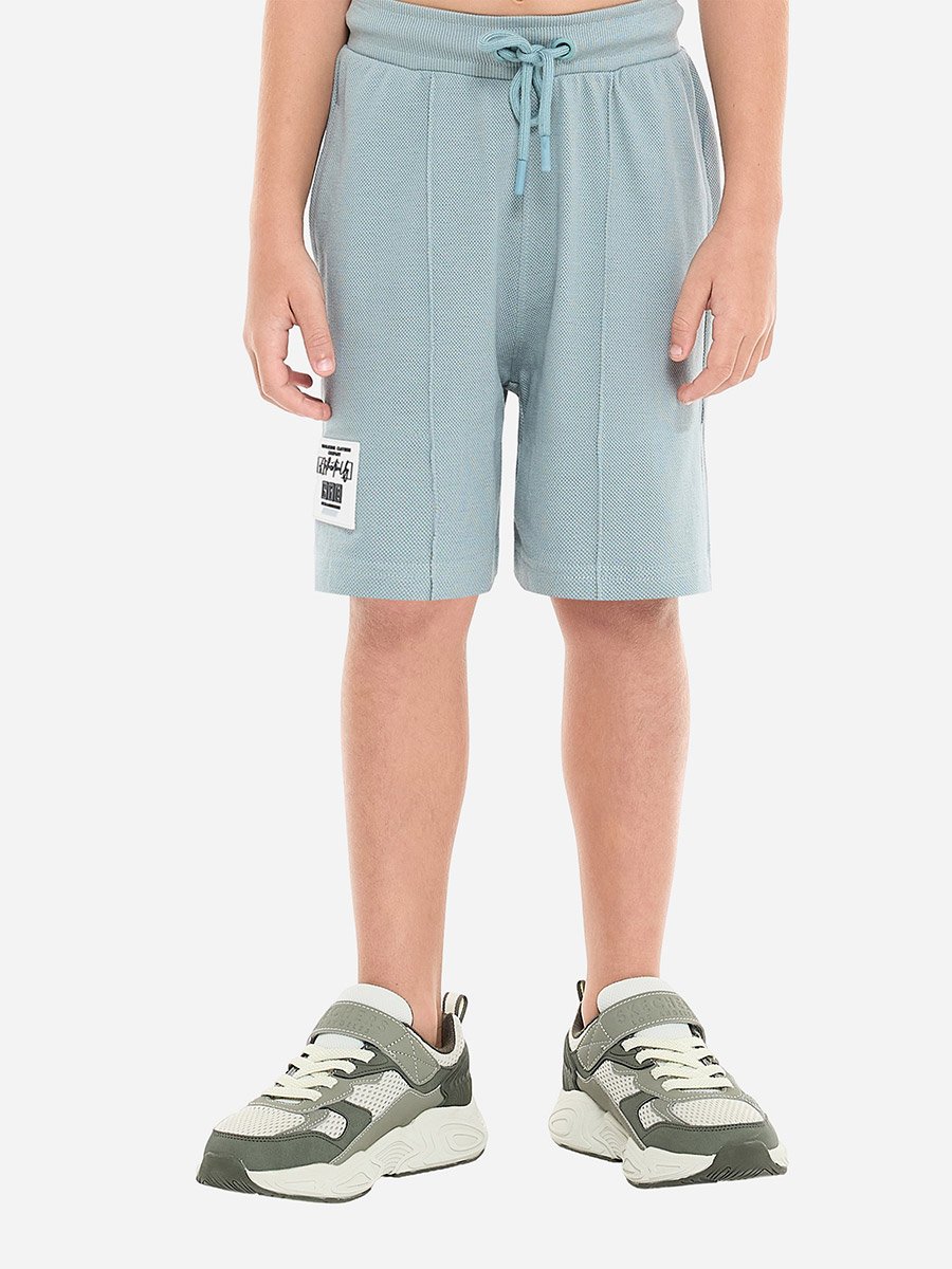 Boys Textured Knit Cotton T-Shirt and Shorts Set