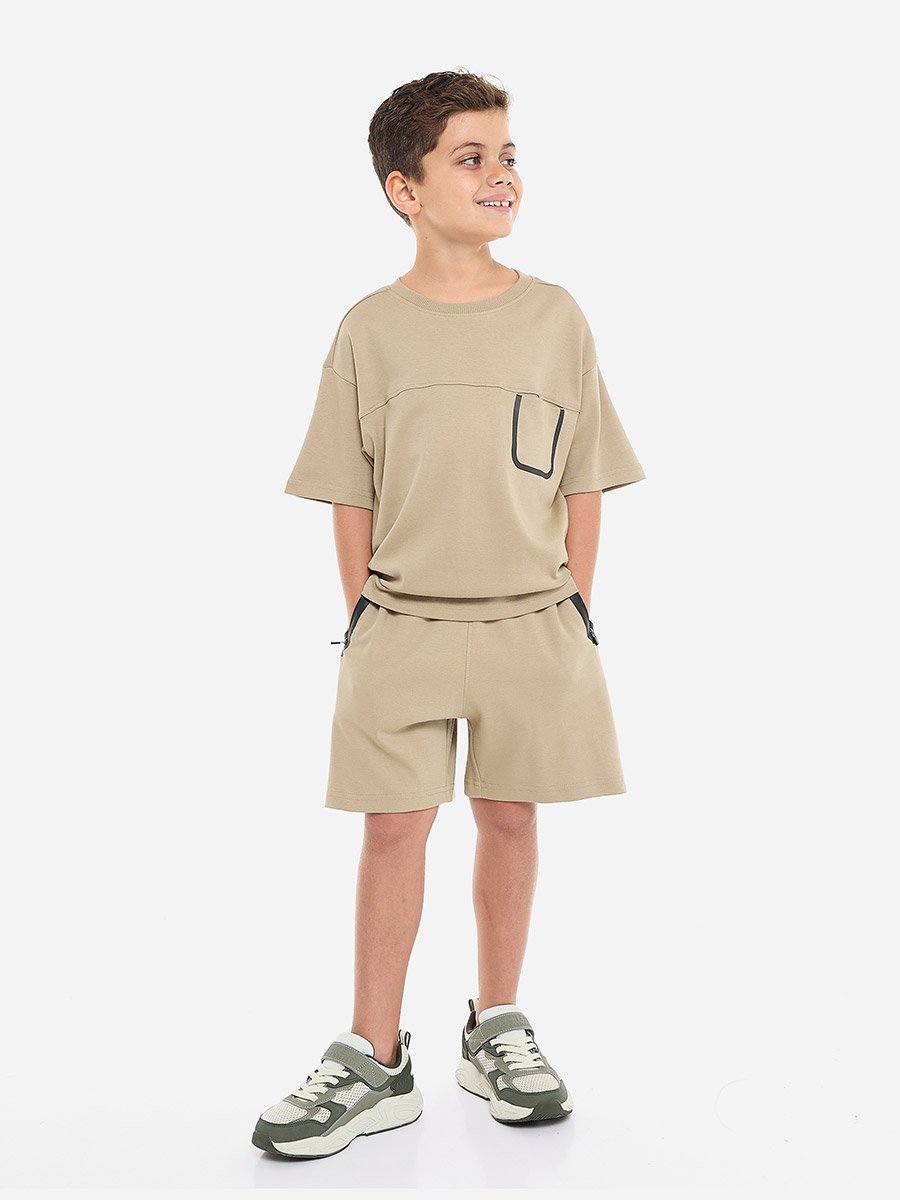 Boys Back Graphic Oversized T-Shirt and Shorts Set