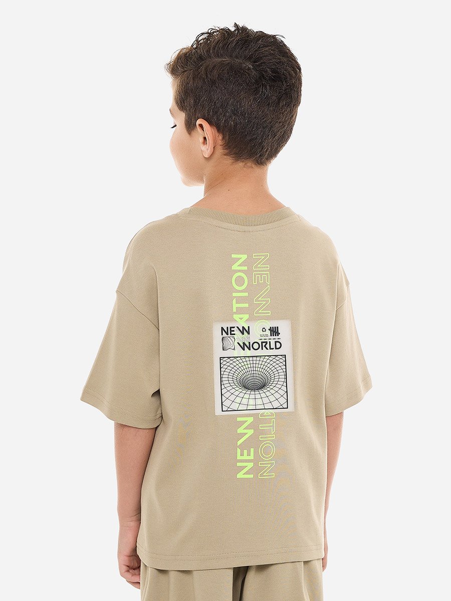 Boys Back Graphic Oversized T-Shirt and Shorts Set