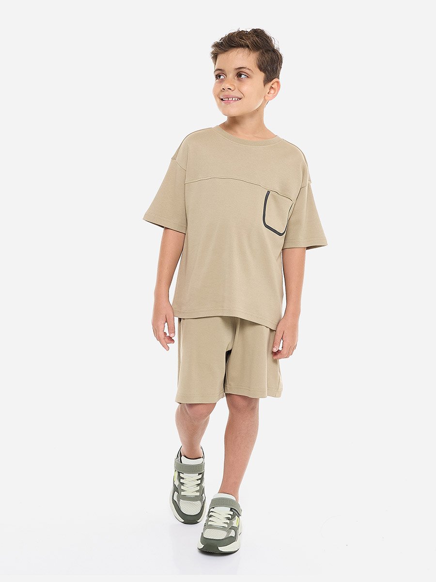 Boys Back Graphic Oversized T-Shirt and Shorts Set