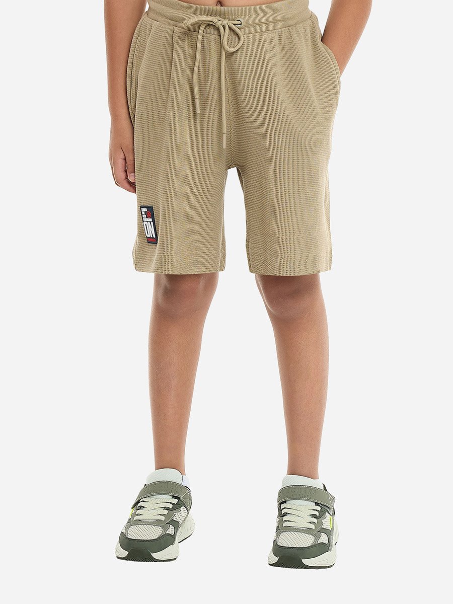 Boys Textured Oversized T-Shirt and Shorts Set