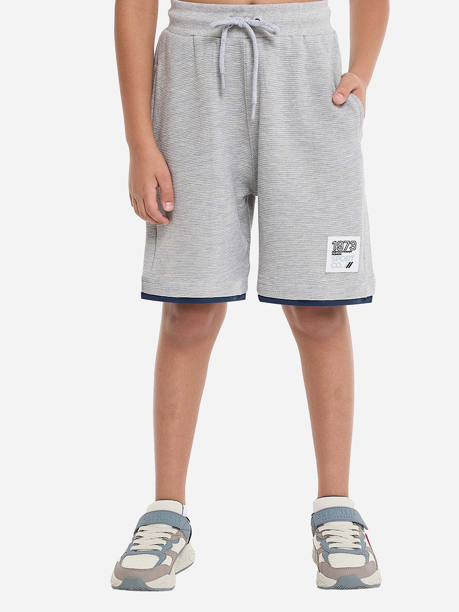 Boys Textured Oversized T-Shirt and Shorts Set