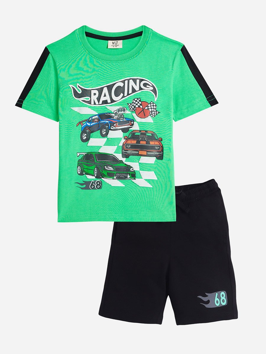 Boys Cars Graphic T-Shirt and Shorts Set