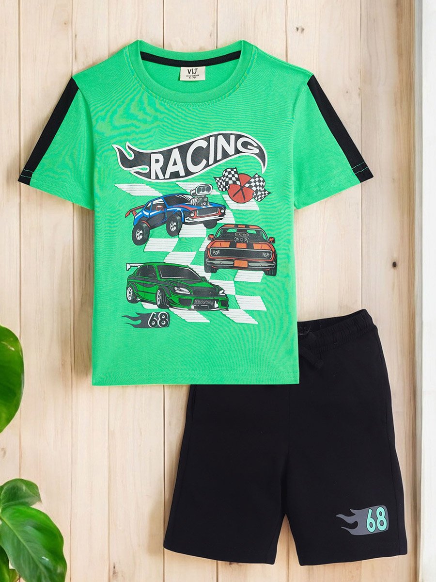 Boys Cars Graphic T-Shirt and Shorts Set