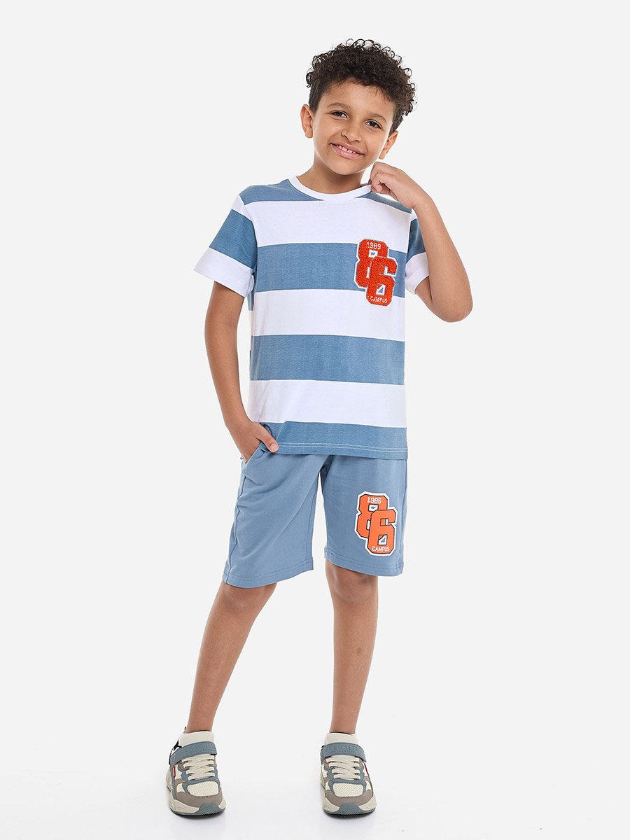 Boys Applique Pocket Detail T-Shirt and Shorts Set