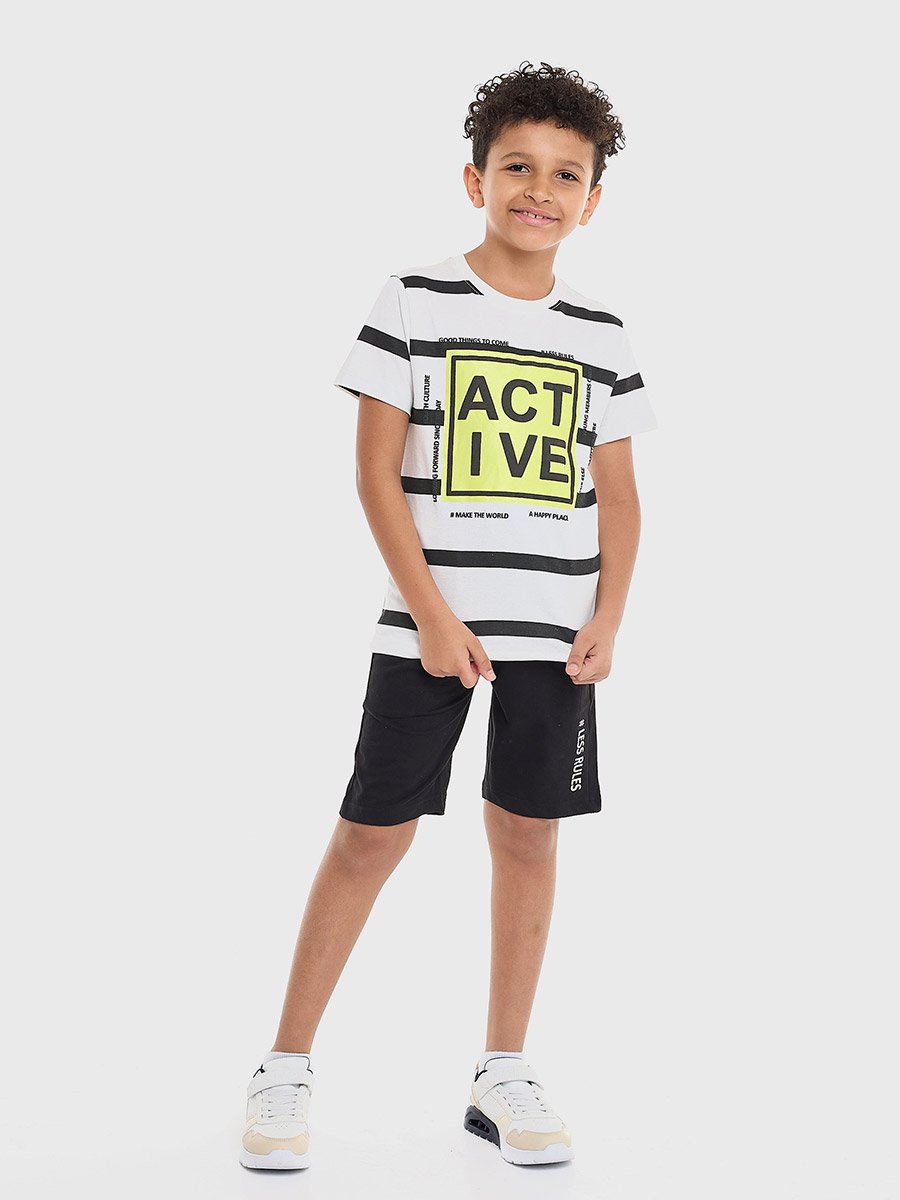Boys Striped T-Shirt and Shorts Set