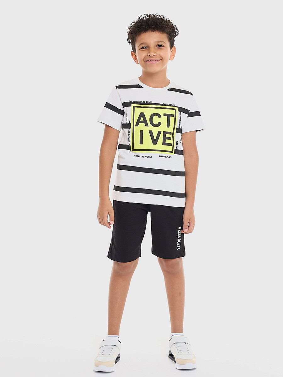 Boys Striped T-Shirt and Shorts Set