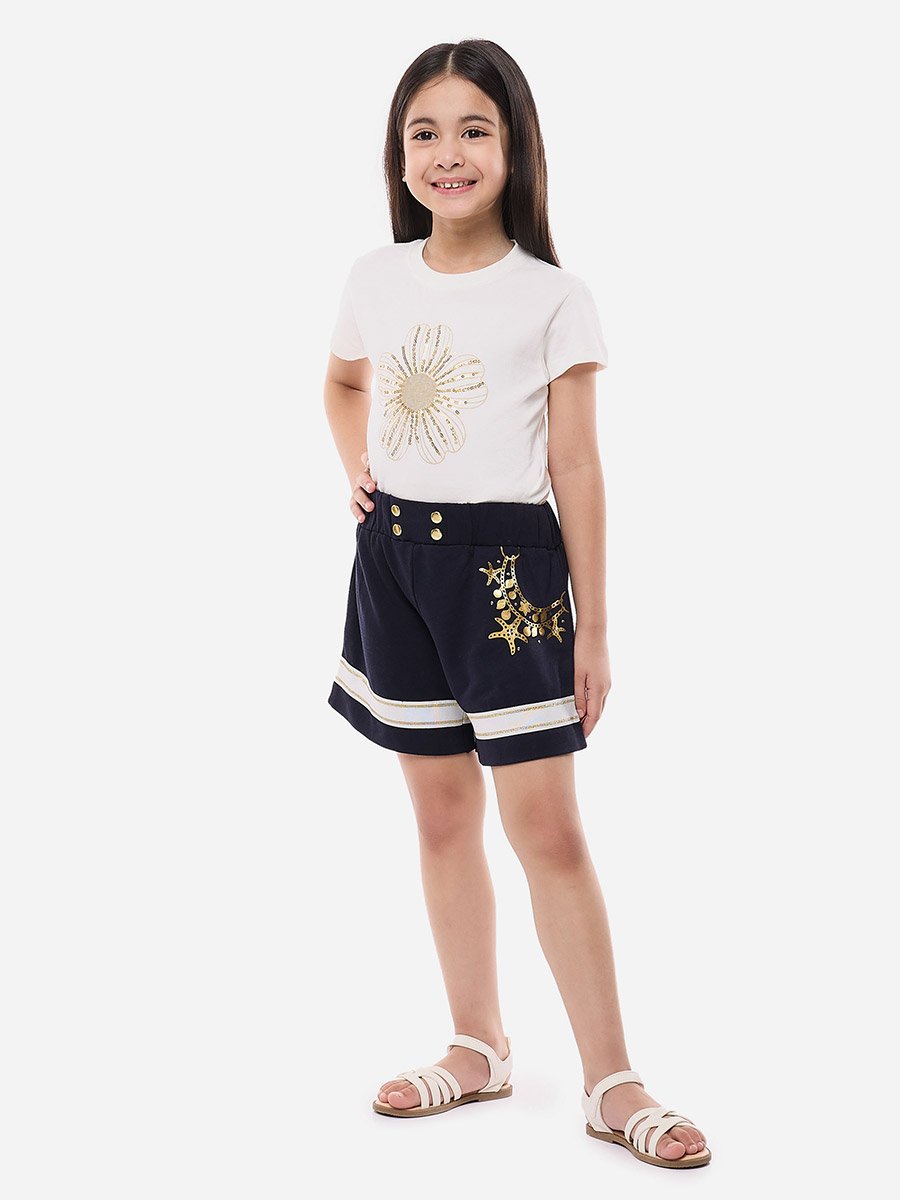 Girls Sequined T-Shirt and Shorts Set