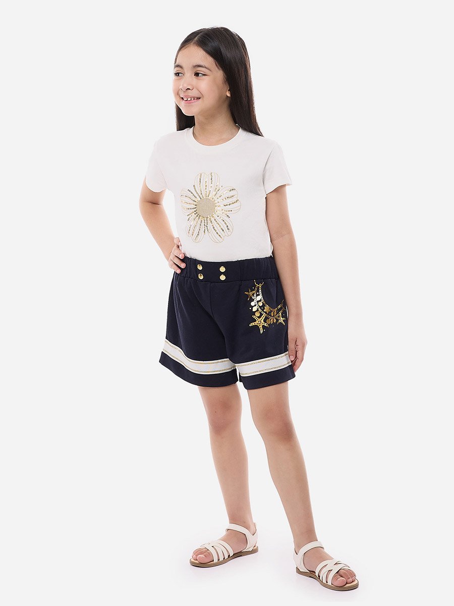 Girls Sequined T-Shirt and Shorts Set