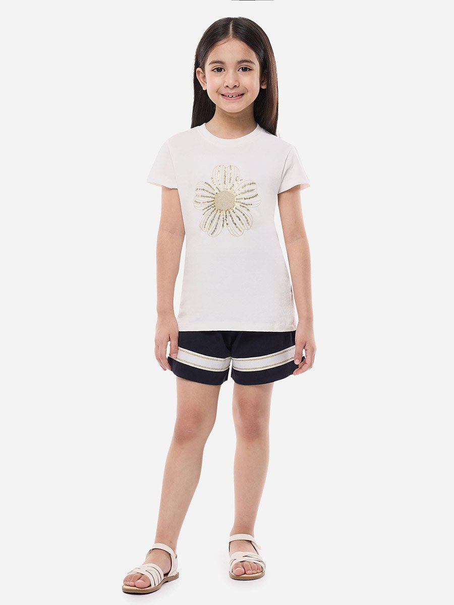 Girls Sequined T-Shirt and Shorts Set
