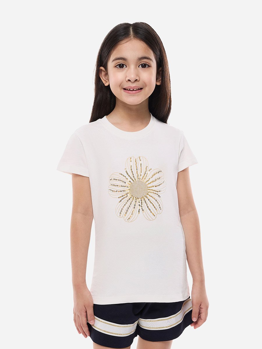 Girls Sequined T-Shirt and Shorts Set