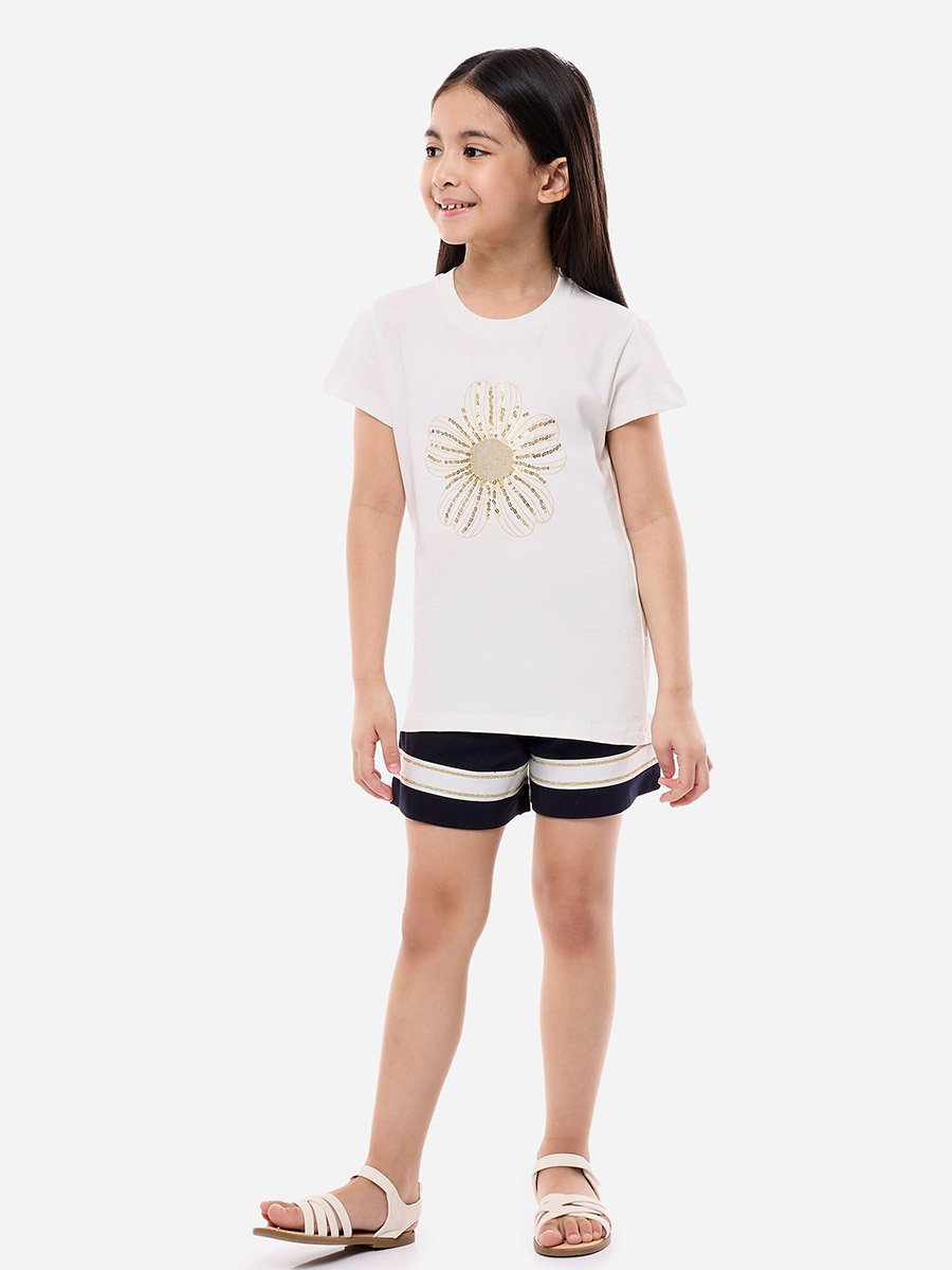 Girls Sequined T-Shirt and Shorts Set