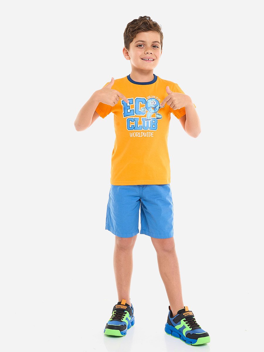 Boys Front Graphic T-Shirt and Shorts Set