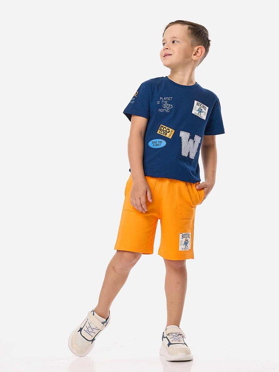 Boys Applique Graphic T-Shirt and Shorts Set