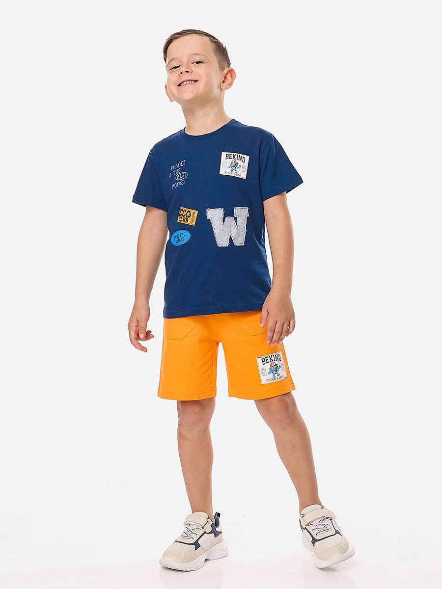 Boys Applique Graphic T-Shirt and Shorts Set