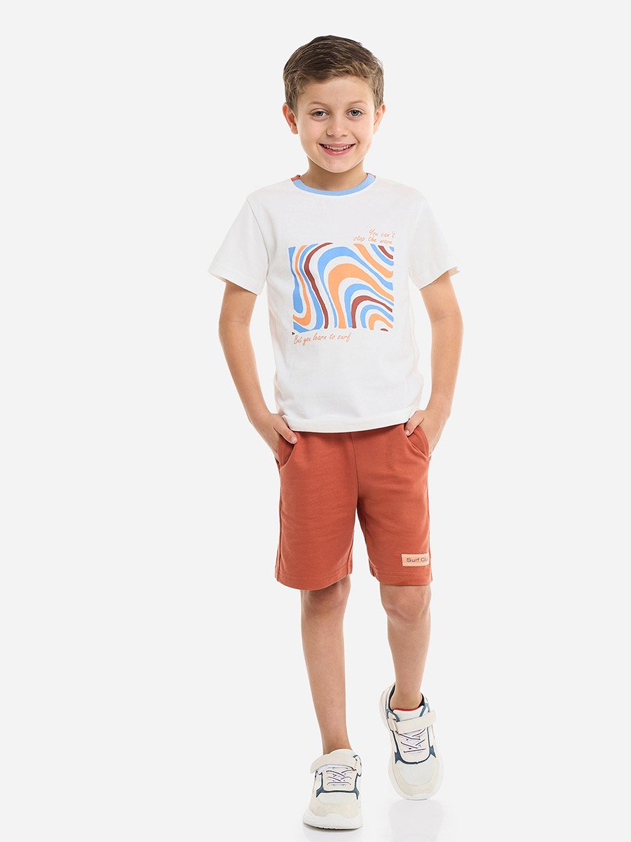 Boys Cotton Round Neck T-Shirt and Shorts Set