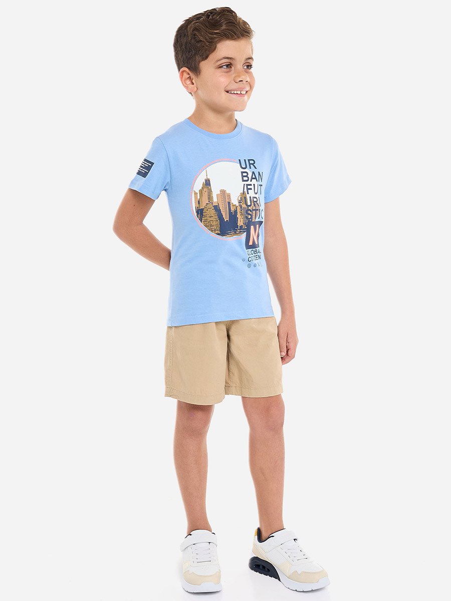 Boys Graphic Print T-Shirt and Shorts Set