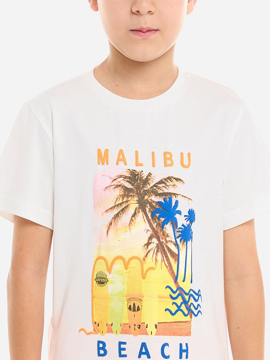 Boys Graphic Print Cotton T-Shirt and Shorts Set