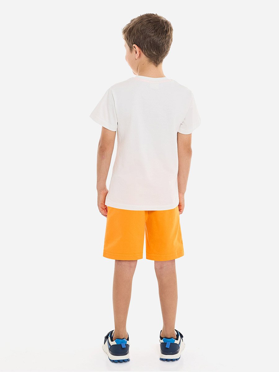 Boys Graphic Print Cotton T-Shirt and Shorts Set