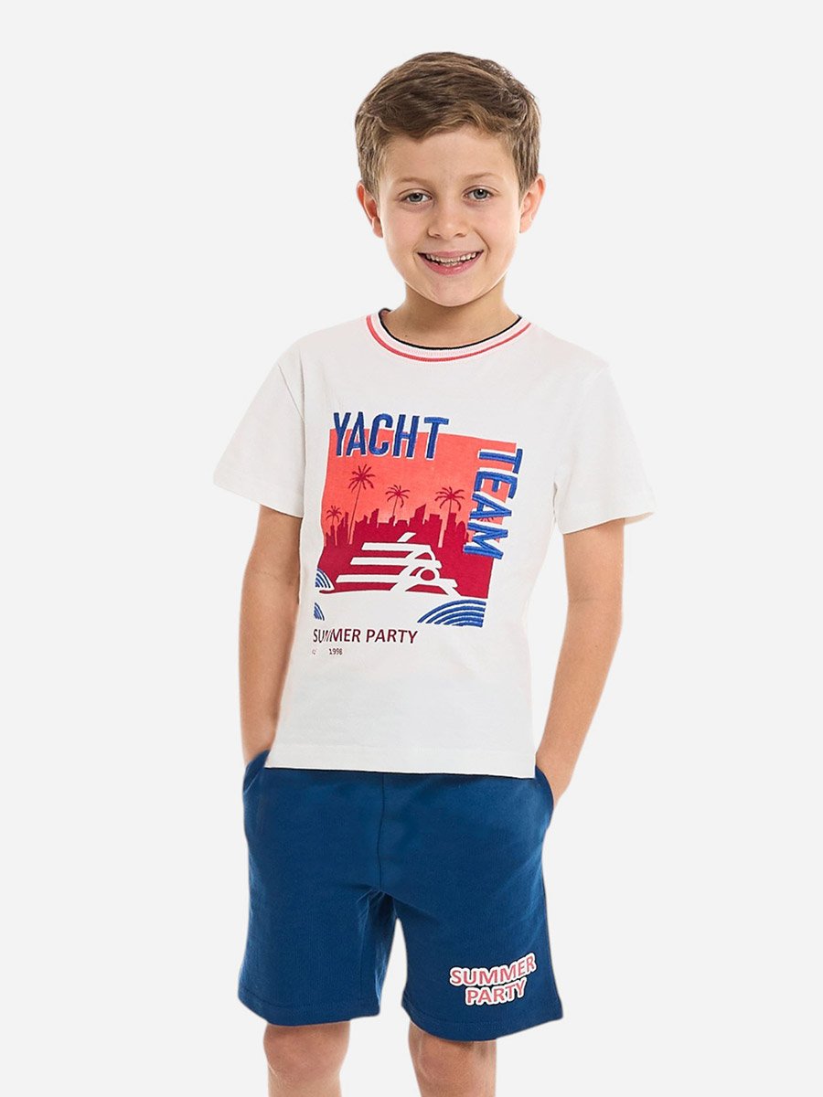 Boys Yatch Graphic T-Shirt and Shorts Set